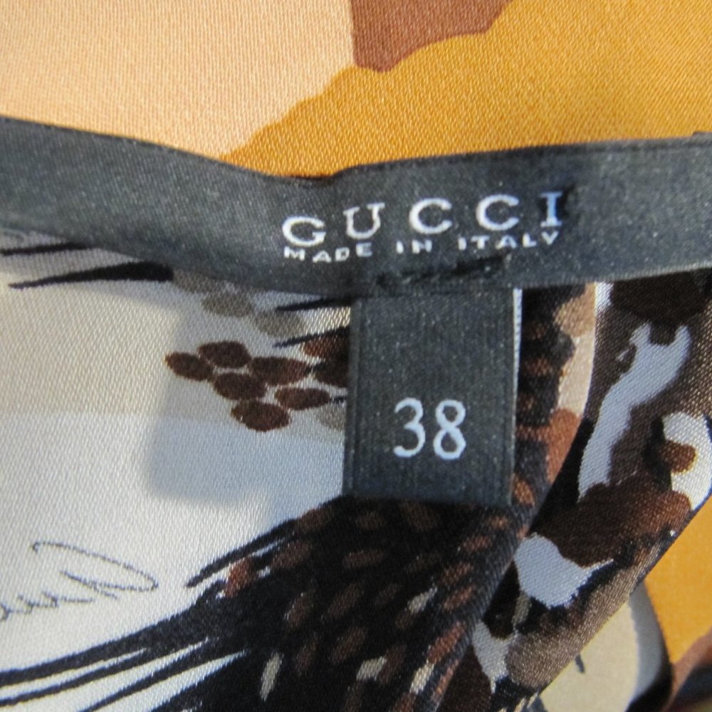 GUCCI Flawless Tan and Black Blouse Sz 38 - Picture 10 of 11